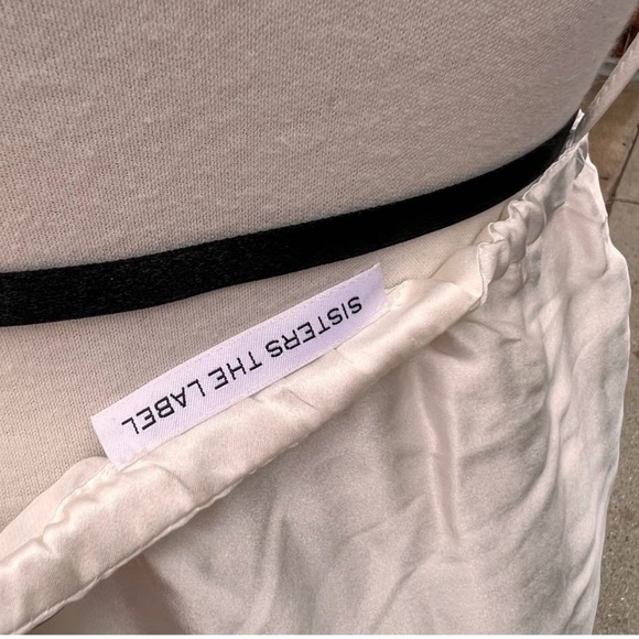 SISTERS THE LABEL Dove Bows Mini Dress - Satin Silk Pearl - Picture 5 of 8